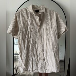 Banana Republic Men’s Cotton shorts sleeve striped button down size XL 17-17 1/2